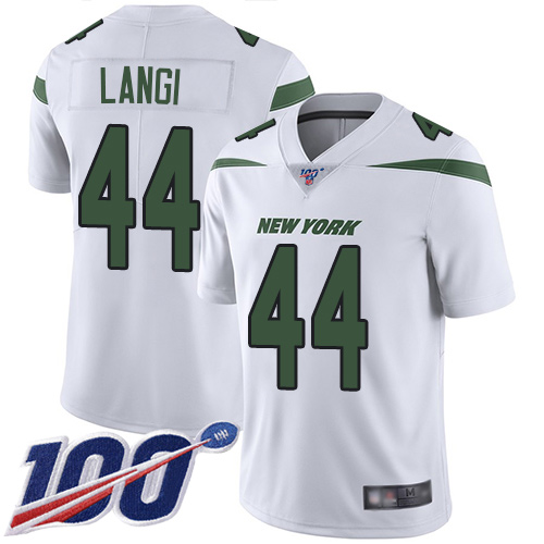 New York Jets Limited White Youth Harvey Langi Road Jersey NFL Football #44 100th Season Vapor Untouchable->->Youth Jersey